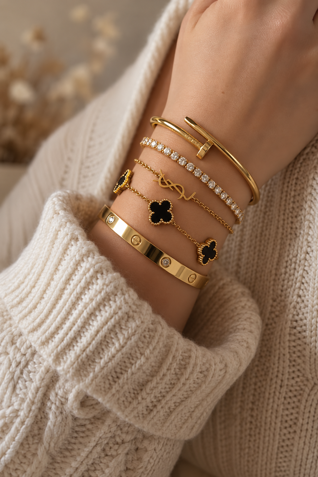 Coffret Éclat Royal – 5 Bracelets Dorés 👑✨